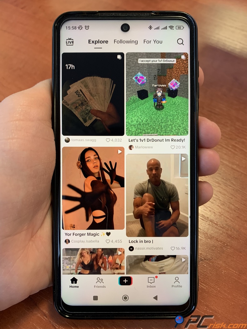 Okno eksploracji TikTok