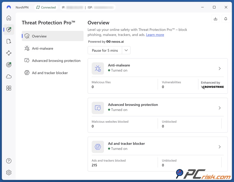 Włącz Threat Protection NordVPN