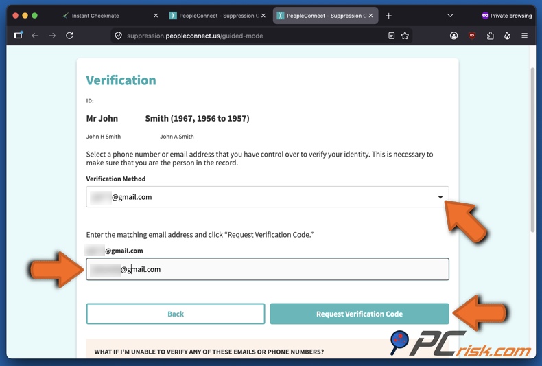 Instant Checkmate opt-out 10