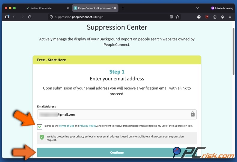 Instant Checkmate opt-out 4