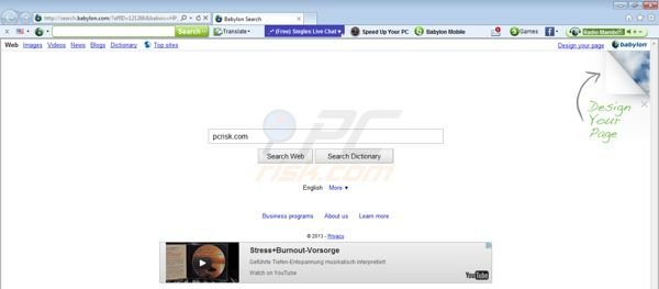 Pasek narzędzi Babylon - wirus przekierowania search.babylon.com