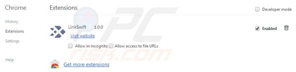 Usuwanie LinkSwift z Google Chrome
