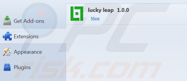 Usuwanie Lucky Leap z Mozilla FireFox