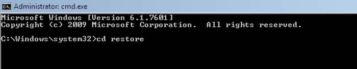 Przywracanie systemu przy użyciu poleceń wpisz cd restore