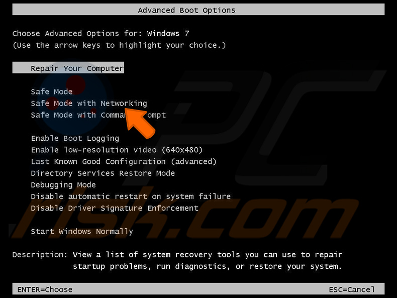 Uruchom system Windows 7 lub Windows XP w trybie awaryjnym z obsługą sieci 