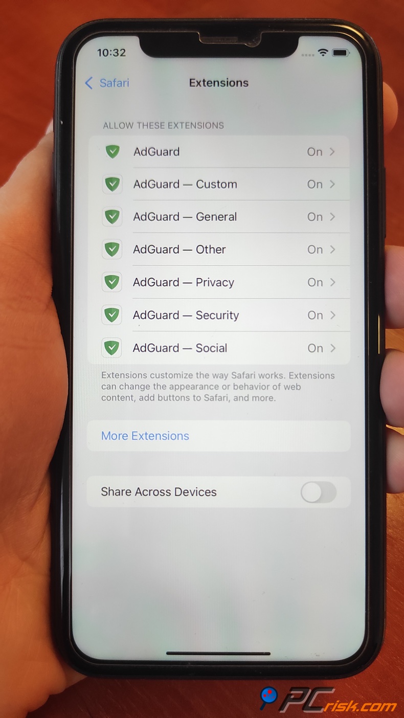 AdGuard rozszerzenie dla przeglądarki Safari na iOS