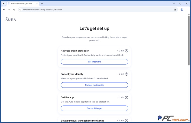 Aura Konfiguracja konta