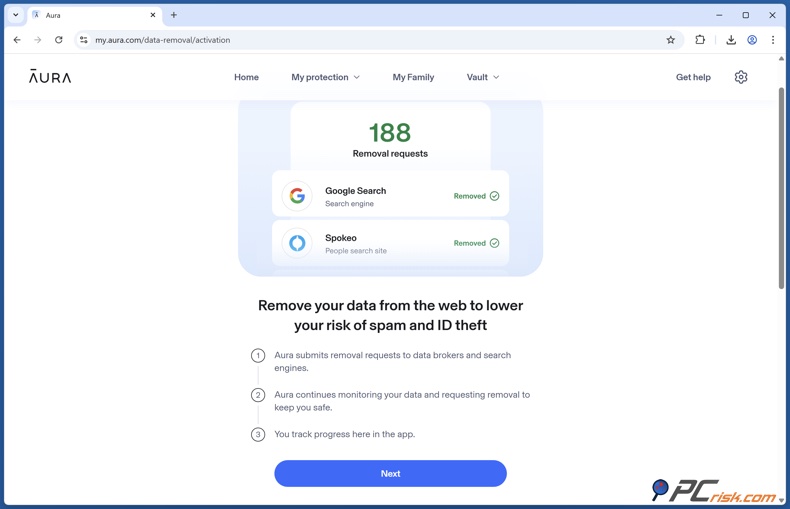 Aura Usługa usuwania brokerów danych