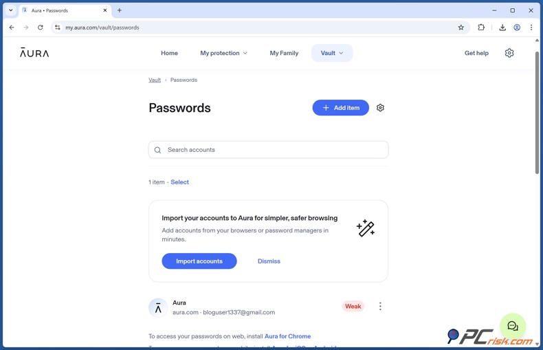 Aura menedżer haseł