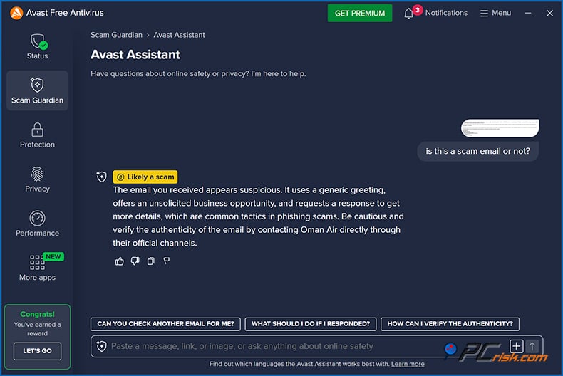avast ai asystent windows