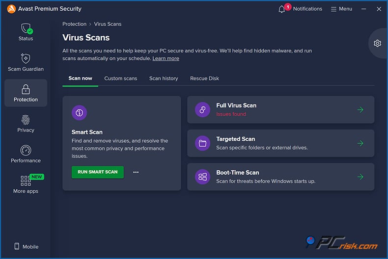 avast malware skany Windows