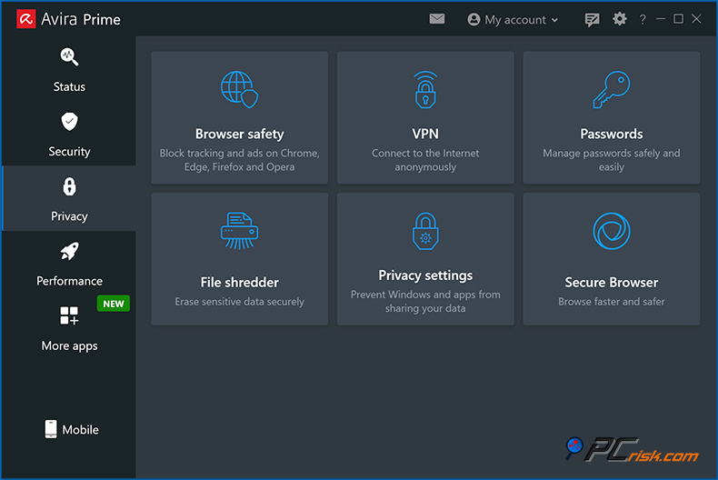 avira narzędzia ochrony prywatności