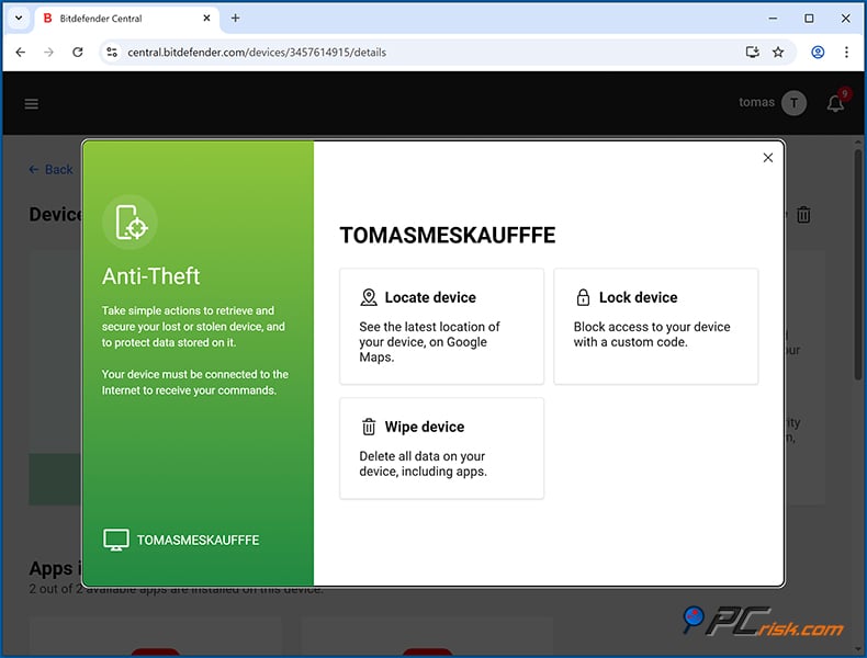 bitdefender zabezpieczenie przed kradzieżą