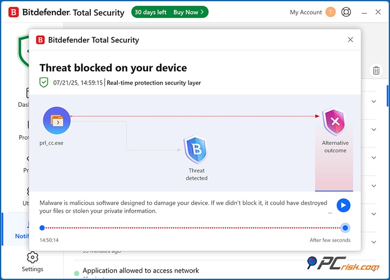 bitdefender ochrona w czasie rzeczywistym