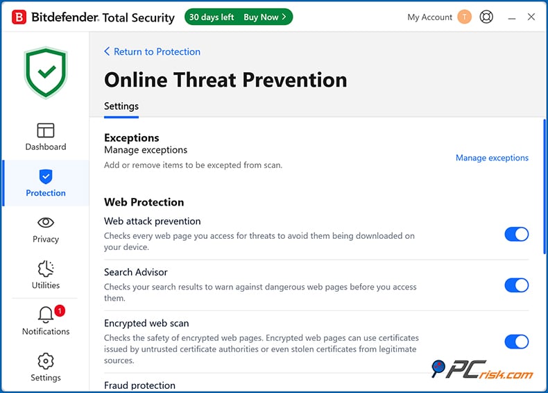 bitdefender ochrona sieci