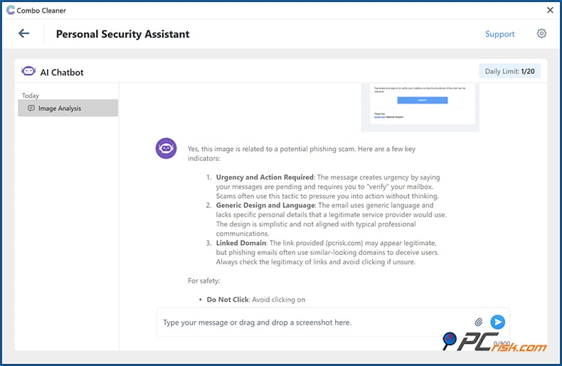 Combo Cleaner funkcja osobistego asystenta bezpieczeństwa