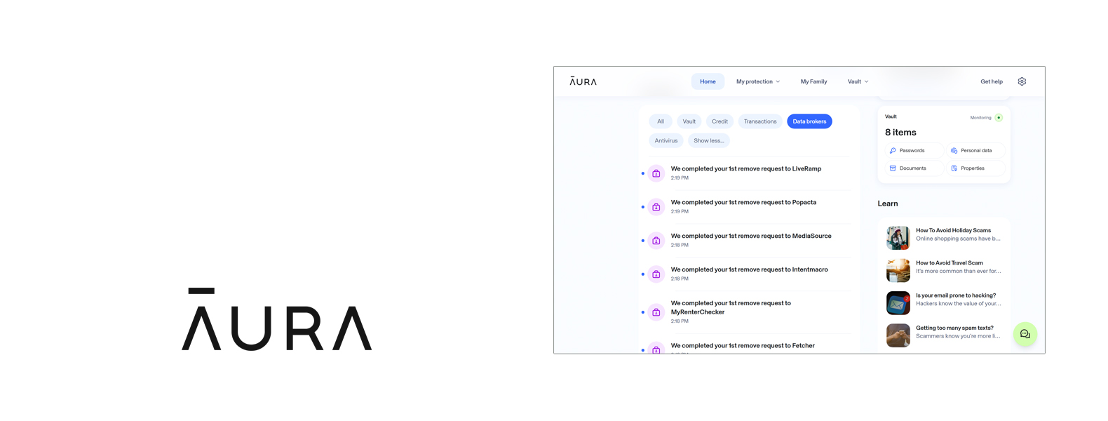 Aura nagłówek usługi usuwania danych