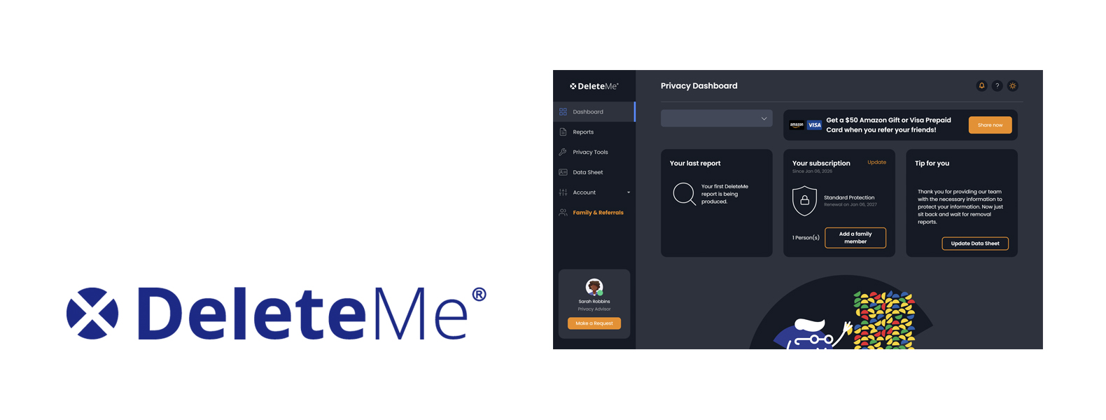 DeleteMe nagłówek usługi usuwania danych