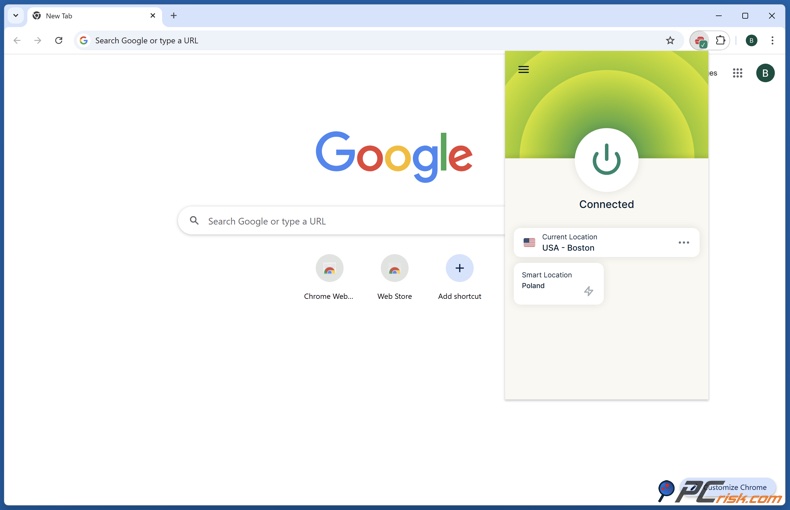 ExpressVPN rozszerzenie przeglądarki dla Chrome