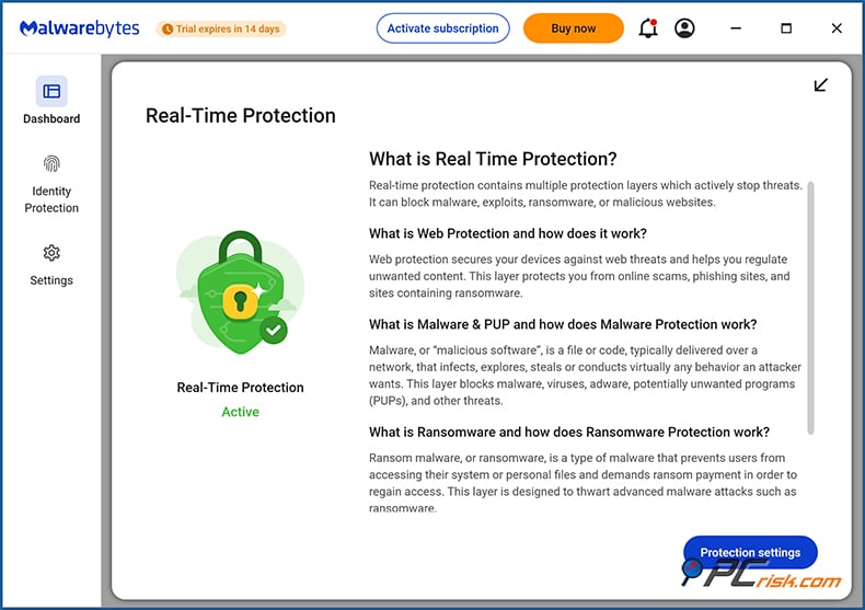 malwarebytes ochrona w czasie rzeczywistym