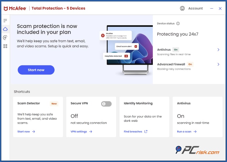 mcafee antivirus deska rozdzielcza