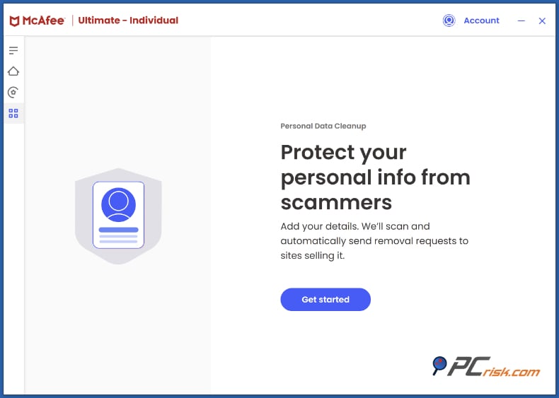 mcafee czyszczenie danych osobowych
