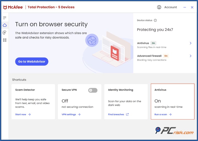 mcafee ochrona w czasie rzeczywistym