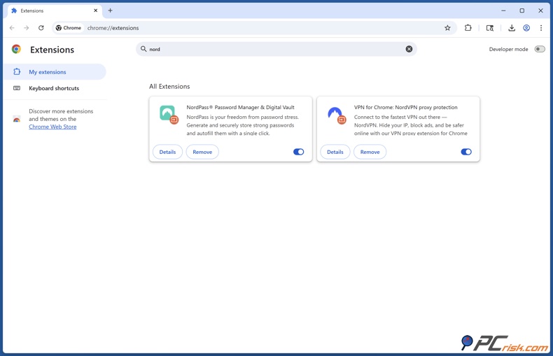 Nord rozszerzenia przeglądarki