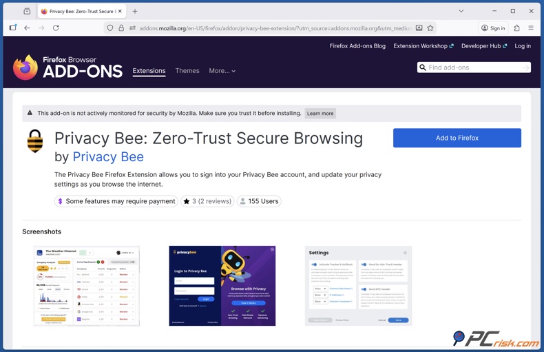 Privacy Bee Rozszerzenie Sero Trust Secure Browsing
