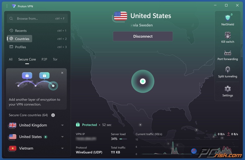 Proton VPN Bezpieczny rdzeń