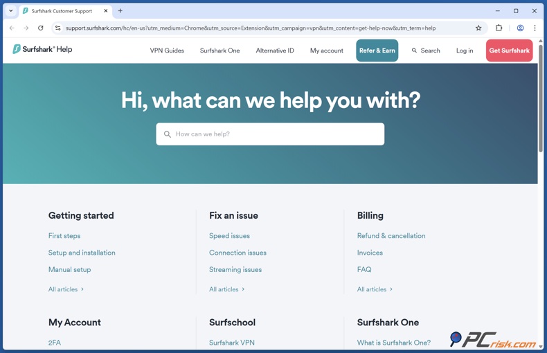 Surfshark VPN Centrum pomocy