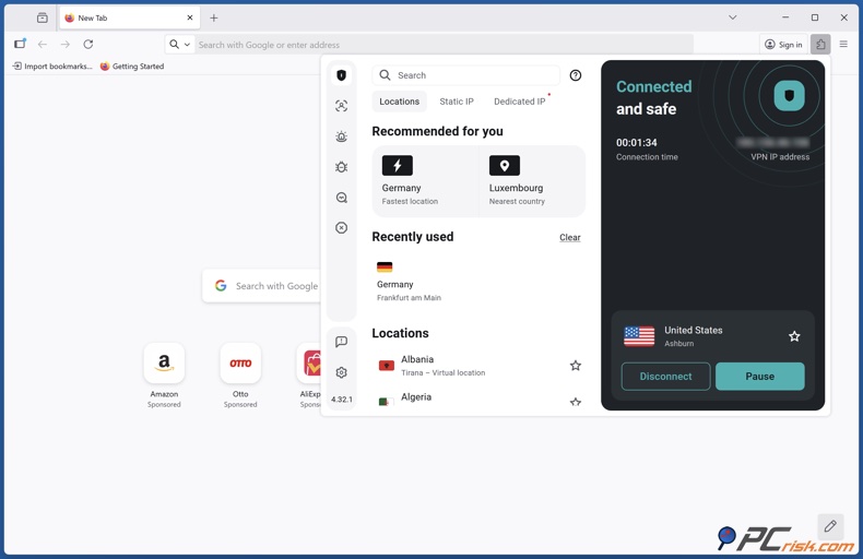 Surfshark VPN rozszerzenie dla przeglądarki Firefox