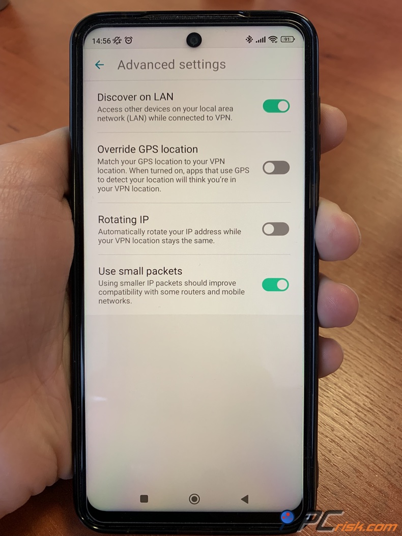 Surfshark dla systemu Android Zastąp lokalizację GPS