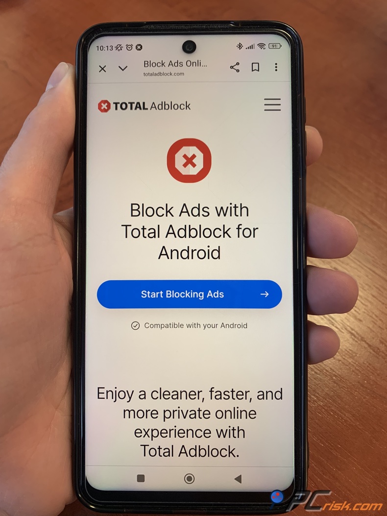 Total Adblock Strona pobierania dla systemu Android