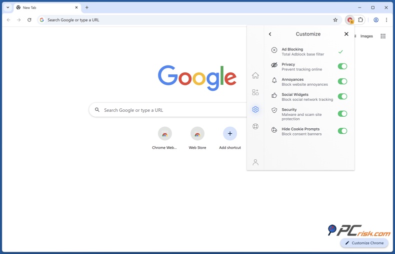 Total Adblock dostosowanie