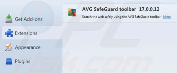 Usuwanie AVG Search z rozszerzeń Mozilla Firefox