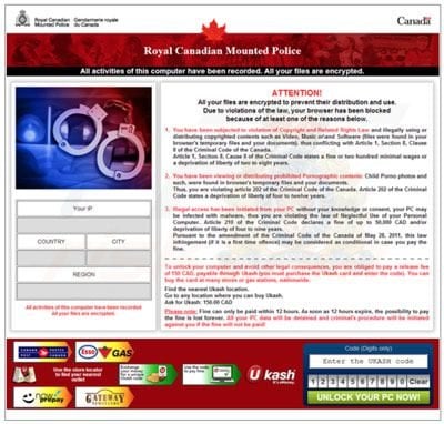 Zablokowana przeglądarka Kanady