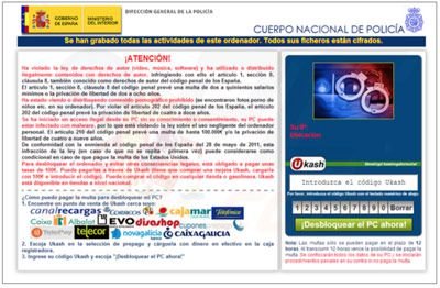 Zablokowana przeglądarka Hiszpanii