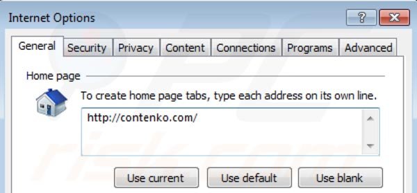 Usuwanie Contenko.com ze strony domowej Internet Explorer