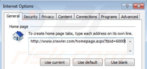 Usuwanie crawler.com ze strony domowej Internet Explorer