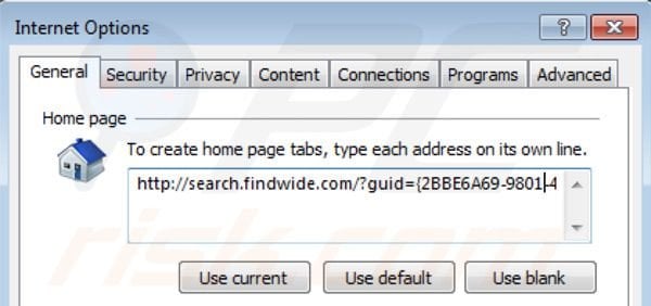 Usuwanie search.findwide.com ze strony domowej Internet Explorer