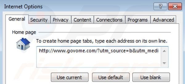 Usuwanie Govome search ze strony domowej Internet Explorer