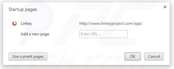 Usuwanie linkey project ze strony domowej Google Chrome