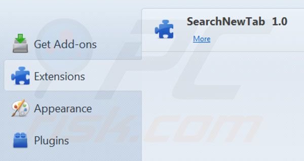 Usuwanie Localmoxie z rozszerzeń Mozilla Firefox