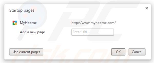 Usuwanie strony domowej myhoome.com z Google Chrome krok  2