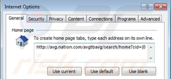 Strona główna Nation search w Internet Explorer