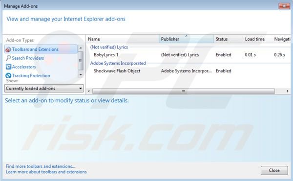 Usuwanie Nav Links z Internet Explorer