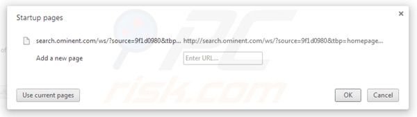 Usuwanie search.ominent.com ze strony domowej Google Chrome