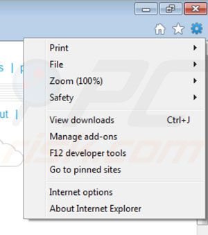 Usuwanie reklam Savesense z Internet Explorer krok 1