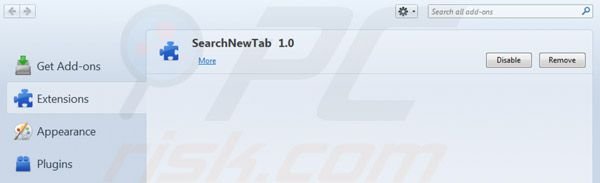 Usuwanie websearch.searchguru.info z rozszerzeń Mozilla Firefox